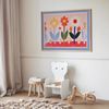 Poster Kinderzimmer Blumen · Buntes Blumenbild im Skandi Stil · Fröhliche Wanddeko für Mädchenzimmer · Dekoprint ohne Rahmen - 15x20cm Bild 5