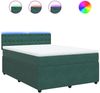 vidaXL Boxspringbett mit Matratze Dunkelgrün 140x190 cm Samt 3290049 Bild 2