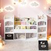 Bilderbuchregal, Kinderbuchregal, mehrstöckiger Kinderschrank, Kinderzimmermöbel, Spielzeugaufbewahrung, Ablageregal, Kinderaufbewahrungsschrank, mit 2 klappbaren Aufbewahrungsboxen, Weiß, 130*30*90cm Bild 4
