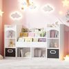 Bilderbuchregal, Kinderbuchregal, mehrstöckiger Kinderschrank, Kinderzimmermöbel, Spielzeugaufbewahrung, Ablageregal, Kinderaufbewahrungsschrank, mit 2 klappbaren Aufbewahrungsboxen, Weiß, 130*30*90cm Bild 3