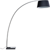 'Benue' Stehlampe Schwarz Metall 188 cm Stoffschirm Marmorfuß langes Kabel mit Schalter Bogenlampe Modernes Design Bild 4