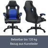 Juskys 'Montreal' Racing Bürostuhl in blau/schwarz, ergonomisch, höhenverstellbar & gepolstert, bis 120 kg Bild 2
