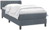 vidaXL Boxspringbett mit Matratze Dunkelgrau 90x220 cm Samt 3317806 Bild 3