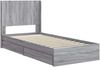 vidaXL Bettgestell mit Stauraum und Kopfteil Grau Sonoma 90x200 cm 3414060 Bild 4