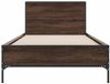 vidaXL Bettgestell Braun Eichen-Optik 100x200 cm Holzwerkstoff Metall 845526 Bild 4