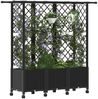 vidaXL Hochbeet mit Rankgitter und Dach Schwarz 163,5 x 40 x 142 cm PP 3423125 Bild 3