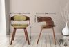 2er Set Stühle LONDON Stoff - 73x49x46cm, Walnuss/Hellgrün Stoff Holz Gestell Konferenzstuhl Wartezimmerstuhl Bild 2