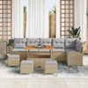 vidaXL Garten-Sofa-Set mit Kissen mit Kissen 10 pcs Beige und Hellgrau 3364372 Bild 3