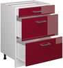 Unterschrank R-Line Bordeaux Hochglanz 60 cm mit Schubladen, ohne Arbeitsplatte Vicco Bild 5