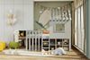 Kinderbett Hausbett 90x200, mit Dach und Fenster, mit offenem Stauraum, mit Kletterleiter, Massivholz-Kinderetagenbett ohne Matratze,Grau Bild 5