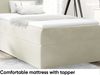 MEBLINI Kinderbett mit Bettkasten MINO 1 90x200 Links – H3/Creme Samt Gepolstert Einzelbett mit Matratze - Polsterbett mit Stauraum - Bett mit Kopfteil – Stauraumbett Bild 4