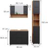 Badmöbel-Set Irma Anthrazit mit Wabenstruktur 3 Teile, mit Spiegelschrank 80 cm Vicco Bild 3