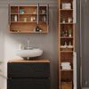 Badmöbel-Set Irma Anthrazit mit Wabenstruktur 3 Teile, mit Spiegelschrank 80 cm Vicco Bild 5