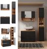 Badmöbel-Set Irma Anthrazit mit Wabenstruktur 3 Teile, mit Spiegelschrank 80 cm Vicco Bild 2