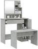 vidaXL Schminktisch-Set Betongrau 86,5x35x136 cm 3114150 Bild 4