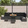 vidaXL Gartensofa-set mit Kissen 9 pcs Schwarz Poly Rattan 3364749 Bild 3