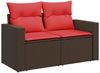 vidaXL 11-teiliges Gartensofa-Set mit Kissen, braun, Polyrattan 3274587 Bild 4