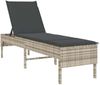 vidaXL Sonnenliege mit Auflage Hellgrau 55x200x44 cm Poly Rattan 4104105 Bild 2