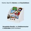 KHG Bücher-Standregal weiß für Kinder mit 3 offenen Fächern, freistehendes Kinderregal für Bücher und Spielzeug - 64 x 59 x 53 cm Bild 2