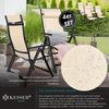 KESSER® Gartenstuhl Hochlehner mit Armlehnen | Aluminium Klappstuhl inkl. Kopfkissen Campingstuhl 7-Fach Verstellbar Rückenlehne | Atmungsaktiv & Wetterfest | Klappbar & Anti-Rutsch Beige, 4 Stück Bild 3