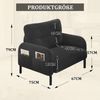 BlingBin Sessel Relaxsessel Polsterstuhl Loungesessel (1-St, Cordstoff, Armlehnen mit Seitentaschen auf beiden Seiten), für Wohnzimmer, Schlafzimmer, Arbeitszimmer, 67x75x79 cm Bild 2