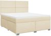 vidaXL Boxspringbett mit Matratze Creme 180x200 cm Stoff 3292865 Bild 3