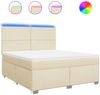 vidaXL Boxspringbett mit Matratze Creme 180x200 cm Stoff 3292865 Bild 2