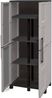 Dmora Askan-Außengarderobe, Besenschrank, 2-türiger Außenschrank, 100 % Made in Italy, 68 x 37 x 169 cm, Hellgrau und Schwarz, kariertes Finish Bild 5