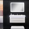 Lanzet M9 Badmöbel Set 4-teilig, 130 cm breit, Weiß, Waschtischbeleuchtung + LED Spiegelelement Bild 2