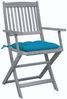 vidaXL Klappbare Gartenstühle 6 Stk. mit Kissen Massivholz Akazie 3065426 Bild 3