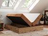 Polsterbett mit Bettkasten, Boxspringbett ohne Kopfteil WOOD ZERO, 7-Zonen Multipocket-Matratze und Topper, modernes Bett für Schlafzimmer - Orange Cordstoff - 180 x 200 cm - H3 Bild 3