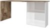 Dmora Schreibtisch Antioco, linearer PC-Schreibtisch, Mehrzweck-Bürotisch, platzsparender Schreibtisch, 100 % Made in Italy, 110 x 50 x 75 cm, glänzendes Weiß und Ahorn Bild 5