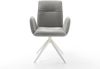 Drehstuhl Vinja-Flex Strukturstoff Soft Grau Kreuzgestell breit Weiß 360° drehbar Wippfunktion Bild 2