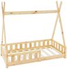 ML-DESIGN Spielbett Hausbett Tipi Zeltbett inkl. Lattenrost Bodenbett Kinder Himmelbett, Abenteuerbett mit Rausfallschutz Zelt Kinderbett Kiefer Kinderhaus Bild 2