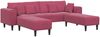 vidaXL Sofa 3 pcs Weinrot 250 x 188 x 76 cm Samt 3335176 Bild 2