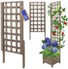 Modo24 Blumenkasten aus Kiefernholz, Pflanzkübel Holz, Hochbeet Blumentopf, Balkonkasten, Blumenkübel Outdoor Holzkiste Garten Terrasse, Imprägniert Wetterfest Bild 4