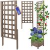 Modo24 Blumenkasten aus Kiefernholz, Pflanzkübel Holz, Hochbeet Blumentopf, Balkonkasten, Blumenkübel Outdoor Holzkiste Garten Terrasse, Imprägniert Wetterfest Bild 5
