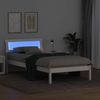 vidaXL Bettrahmen mit Kopfteil Weiß 90 x 190 cm Massives Kiefernholz 872843 Bild 4