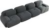 Modulares Ecksofa aus Cord, rahmenlos & montagefrei, 388x103x75 cm, Grau Bild 5