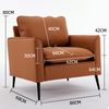 Relaxsessel Braun aus Kunstleder mit atmungsaktiver Oberfläche und gepolstertem Kopf- und Lendenkissen,80x80x68 cm Bild 4