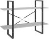 vidaXL Bücherregal 2 Fächer Betongrau 100x30x70 cm Holzwerkstoff 806471 Bild 2