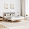 vidaXL Bettrahmen Hellgrau 135 x 190 cm Massives Kiefernholz 878129 Bild 4