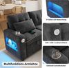 Merax L‑förmiges Ecksofa, multifunktionales Schlafsofa, mit Schlaffunktion, Stauraum, LED‑Beleuchtung, USB‑Ladeanschluss, Getränkehalter, Seitentaschen, Grau Bild 5