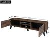 Odikalo Lowboard TV-Schrank TV-Bank TV-Tisch mit Stauraum (mit 2 Türen und 2 offenen Fächern in dunkelholzener Maserung – 160,5 x 35,5 x 45 cm) Bild 4