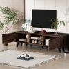 Odikalo Lowboard TV-Schrank TV-Bank TV-Tisch mit Stauraum (mit 2 Türen und 2 offenen Fächern in dunkelholzener Maserung – 160,5 x 35,5 x 45 cm) Bild 2
