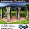 BRAST Alu-Pavillon Premium 3.6x4.8m beige festes Dach wasserdicht + Moskitonetz Bild 3