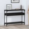 Konsolentisch, Beistelltisch, Konsole mit Regal Schwarz Eichen-Optik 100 x 29 x 75 cm Bild 2