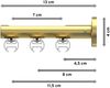 Innenlauf-Gardinenstangen-Set Siteno Luino 100 cm, 3-läufig, 20 mm Ø Messing-Optik Bild 2