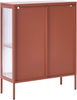 Sideboard mit Glastüren SARRE Metall 90 cm Goldbraun Bild 5
