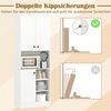 Küchenschrank mit 3 Türen & Offenen Regalen Buffetschrank mit Arbeitsplatte Hochschrank Weiß Bild 5